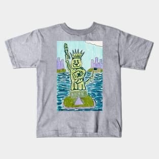 Statue of Kitty Liberty Kids T-Shirt